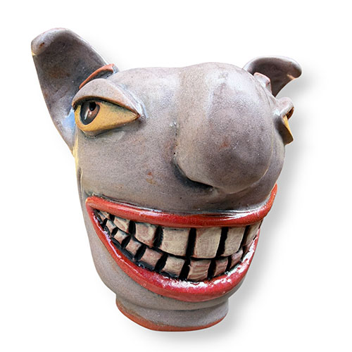 Ricky Boscarino Cat Face Pot 4" DP6107